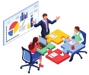 Business meeting illustration showing professional financial planning and reporting by expert accountants in Slough.