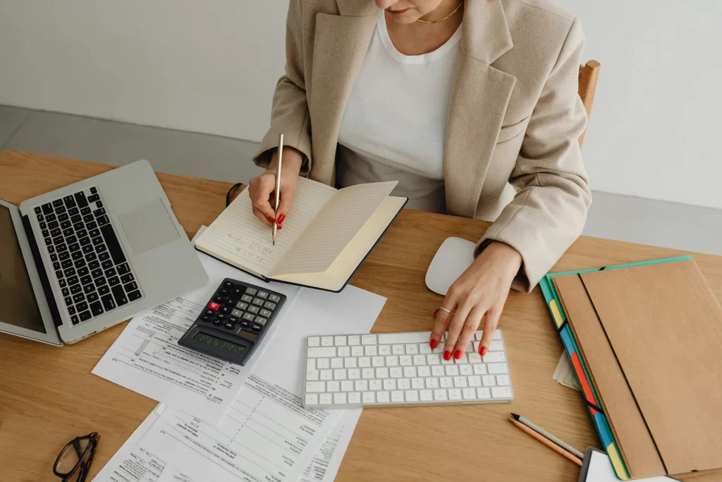 ole trader reviewing SA103 self-employment tax return records