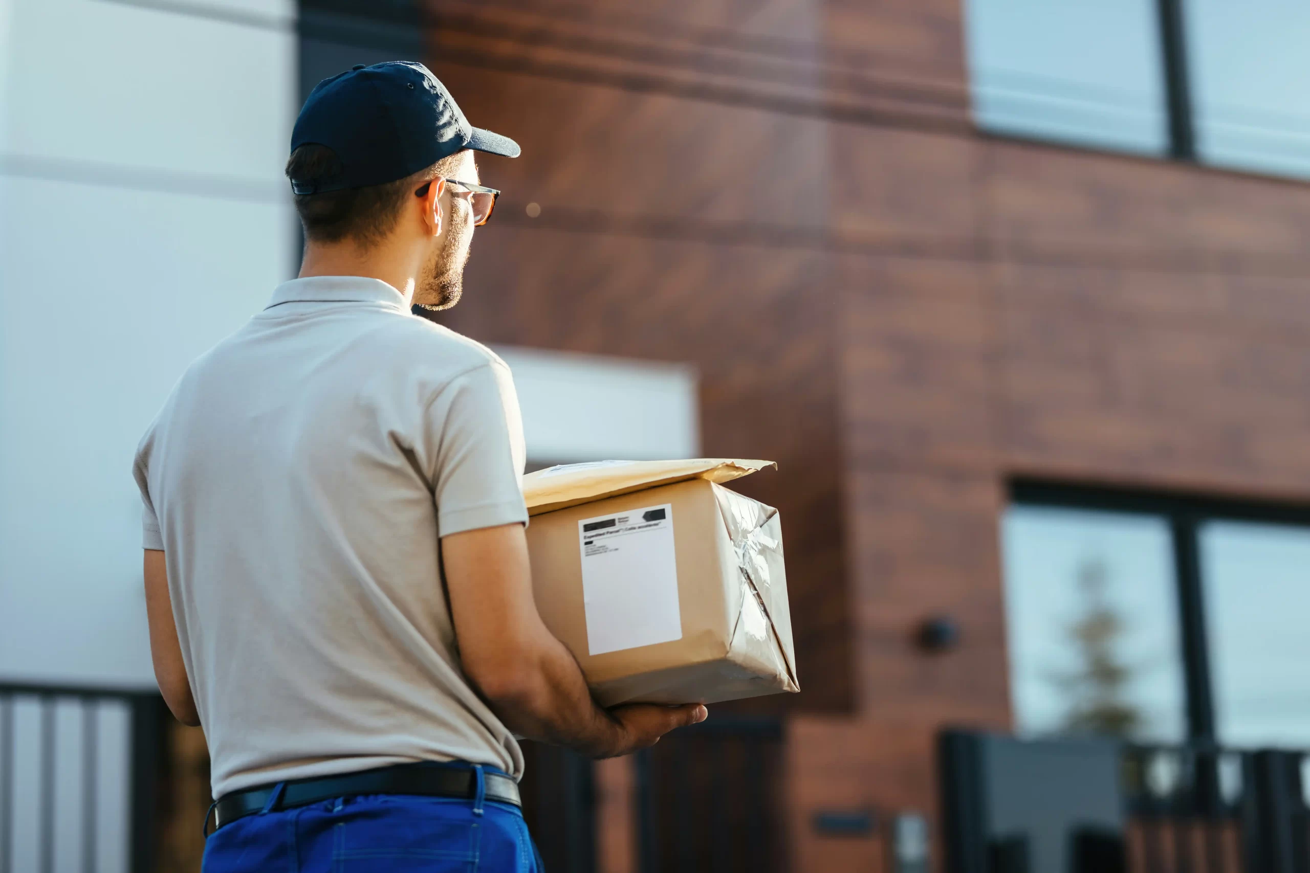 UK business owner checking VAT on delivery postage and packaging costs