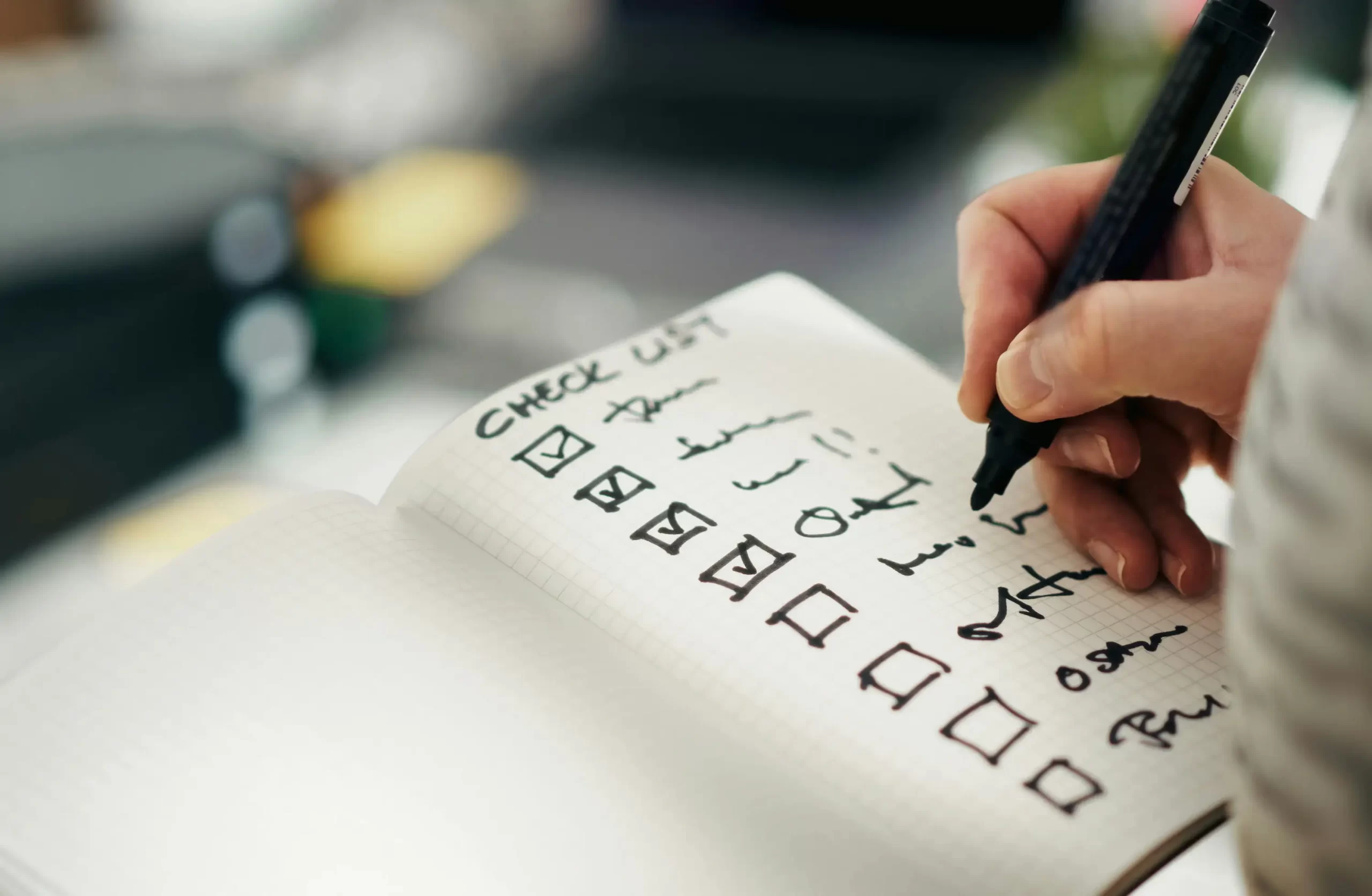 Business owner reviewing VAT return checklist before accountant submits to HMRC